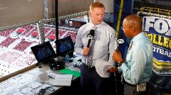 Gus Johnson and Joel Klatt in the FOX college football booth.